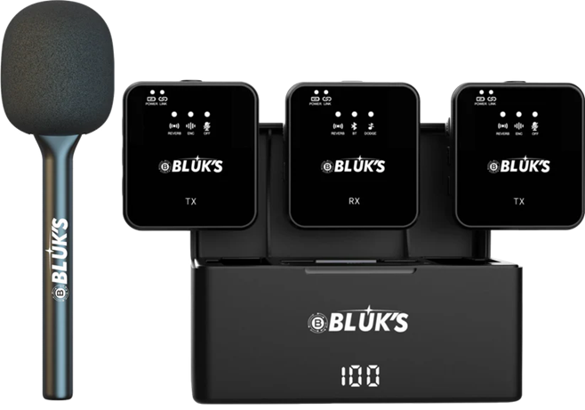 BX-111 ENC | ENC | Double | Handheld Stick | Wireless Mics | IPhone & Type C Connector