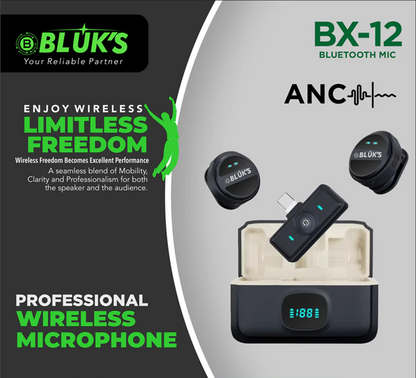 BX-12 | ANC Pro | Double | Charging Case | Wireless Mics